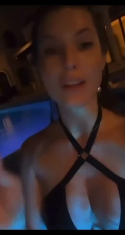Amanda Cerny Takes A shower in pool show Off Big BOOBs