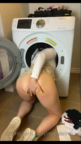 Myla Del Rey Onlyfans leak – masturbating next to the Washing machine
