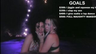 nadia amine onlyfans leaked – Lesbians kisses in the pool